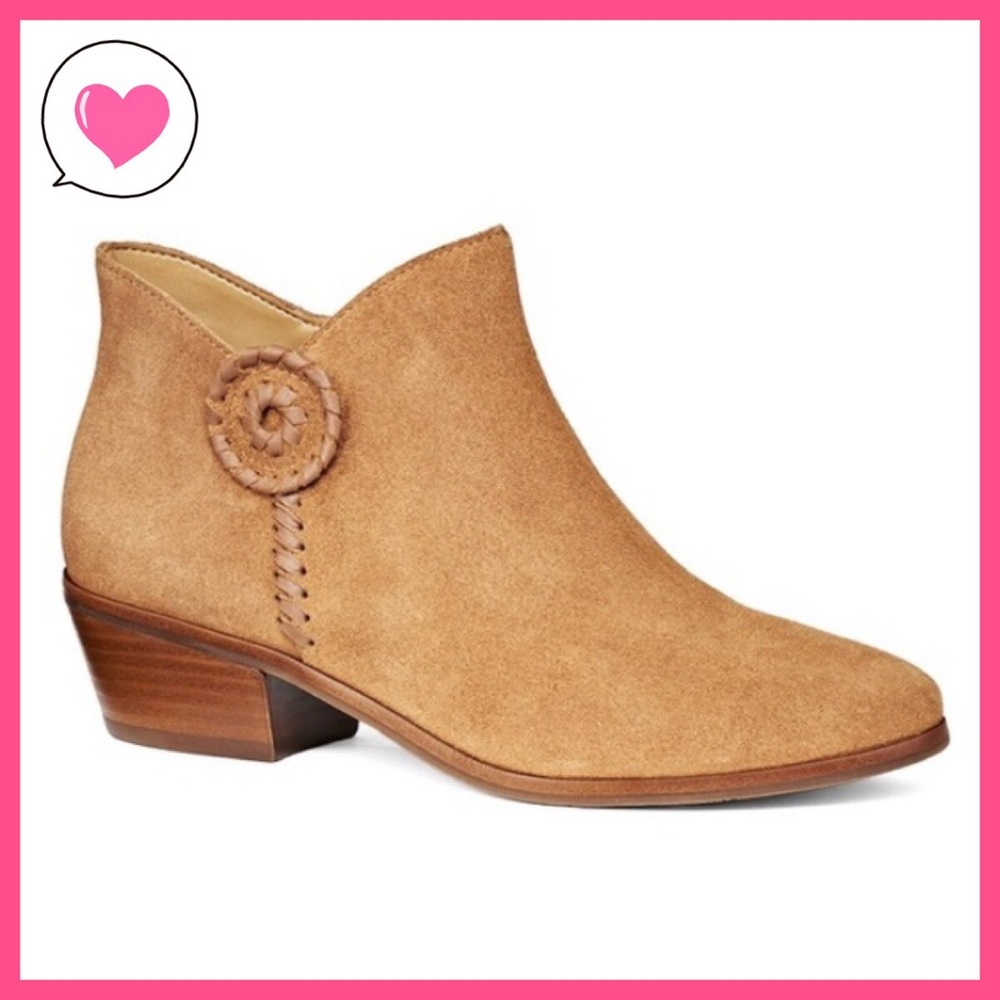 NWT Jack Rogers Peyton Tan Oak suede bootie boot 9